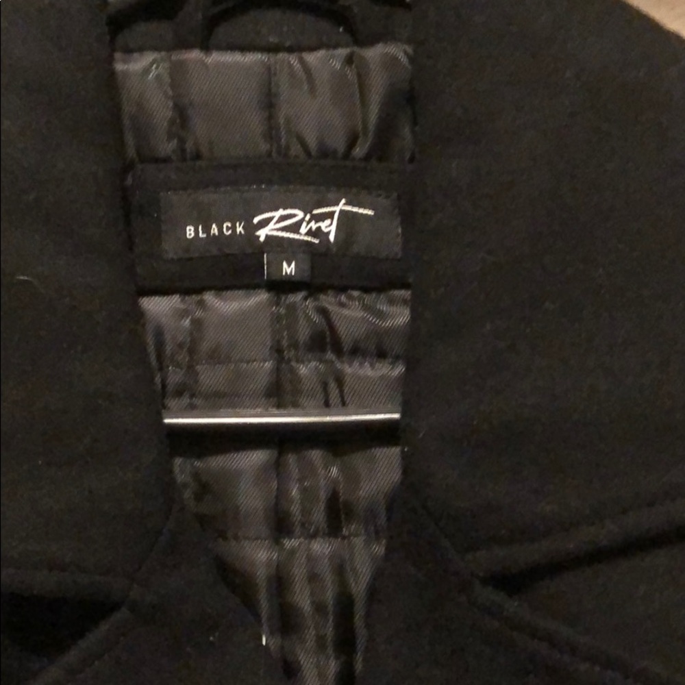 Black Rivet Peacoat - Picture 2 of 3